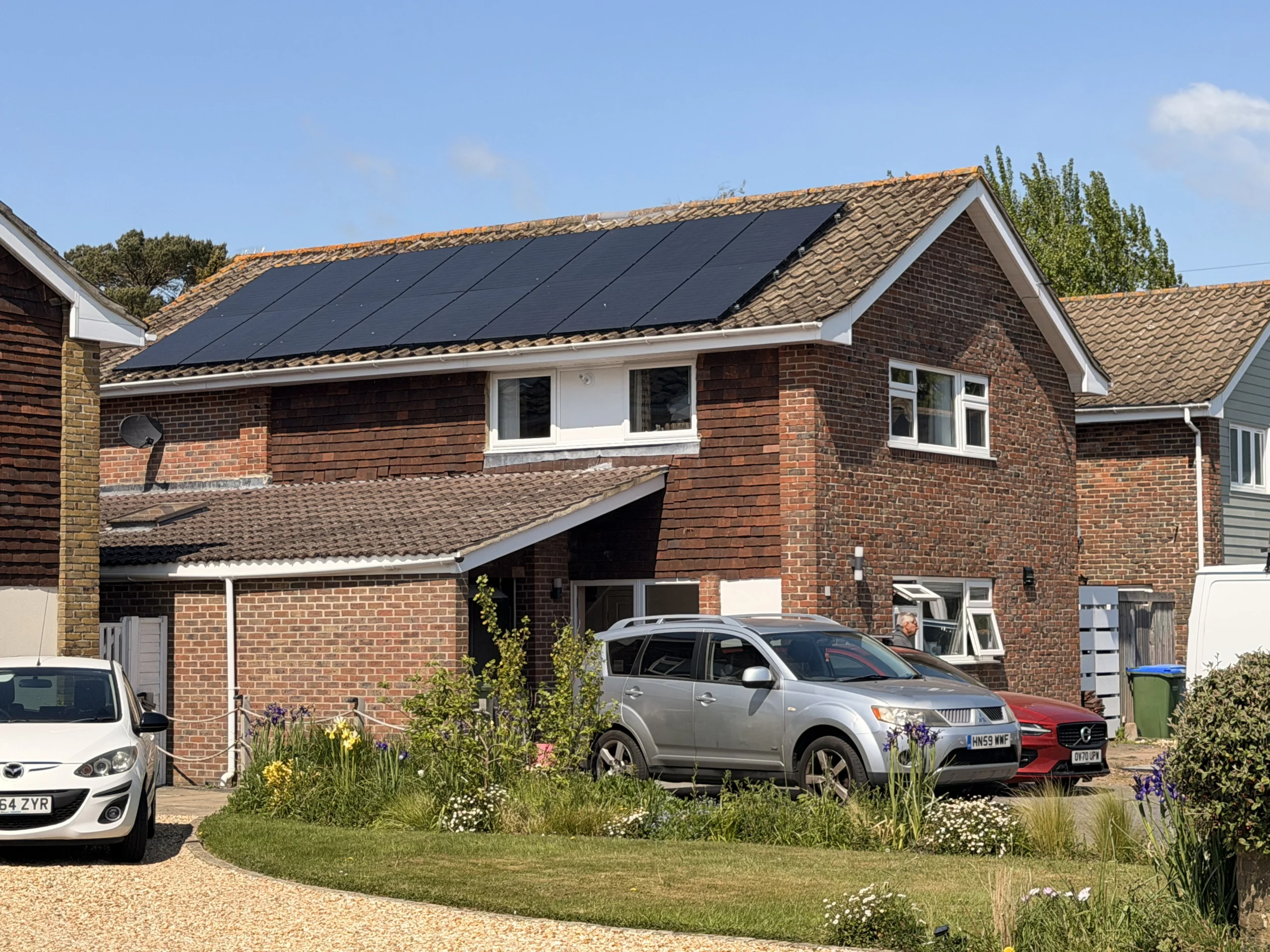 Solar panels on a detached house